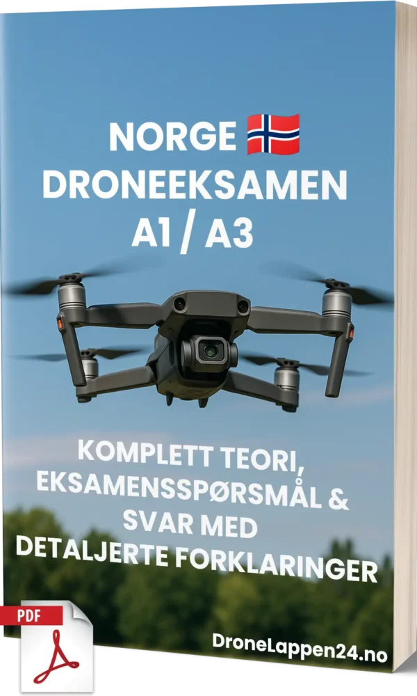 Droneeksamen A1/A3 Norge – Full teori, 500+ eksamensnære spørsmål og svar med detaljerte forklaringer - Bilde 1