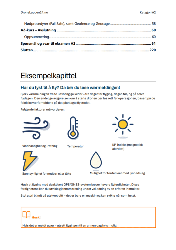 Droneeksamen A2 Norge – Offisielle Spørsmål, Fasit & Detaljerte Forklaringer