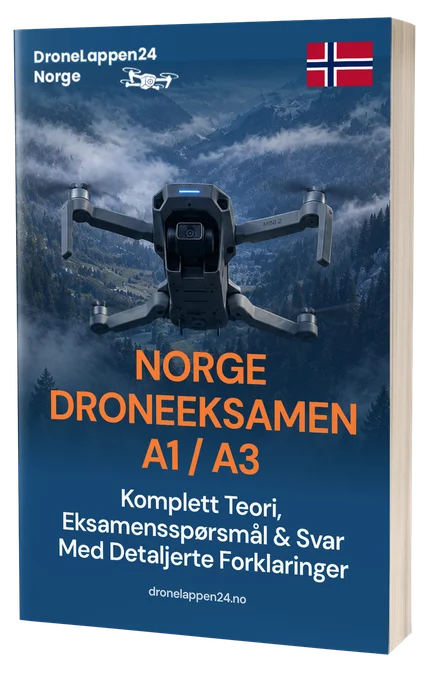Droneeksamen A1/A3 Norge – Full teori, 500+ eksamensnære spørsmål og svar med detaljerte forklaringer